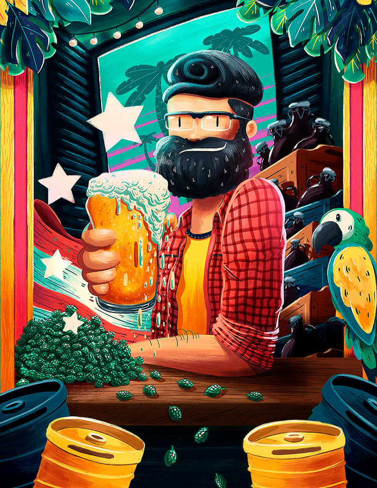 Victor Beuren, illustrator, handcraft, fine-art, paintings, vector, vintage, murals
