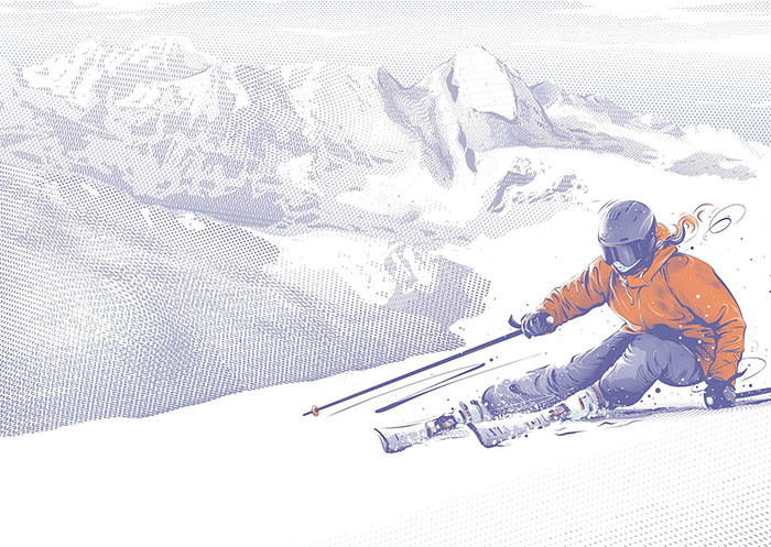 The best 12 Iberian ski resorts illustrated by Tomasz Usyk.