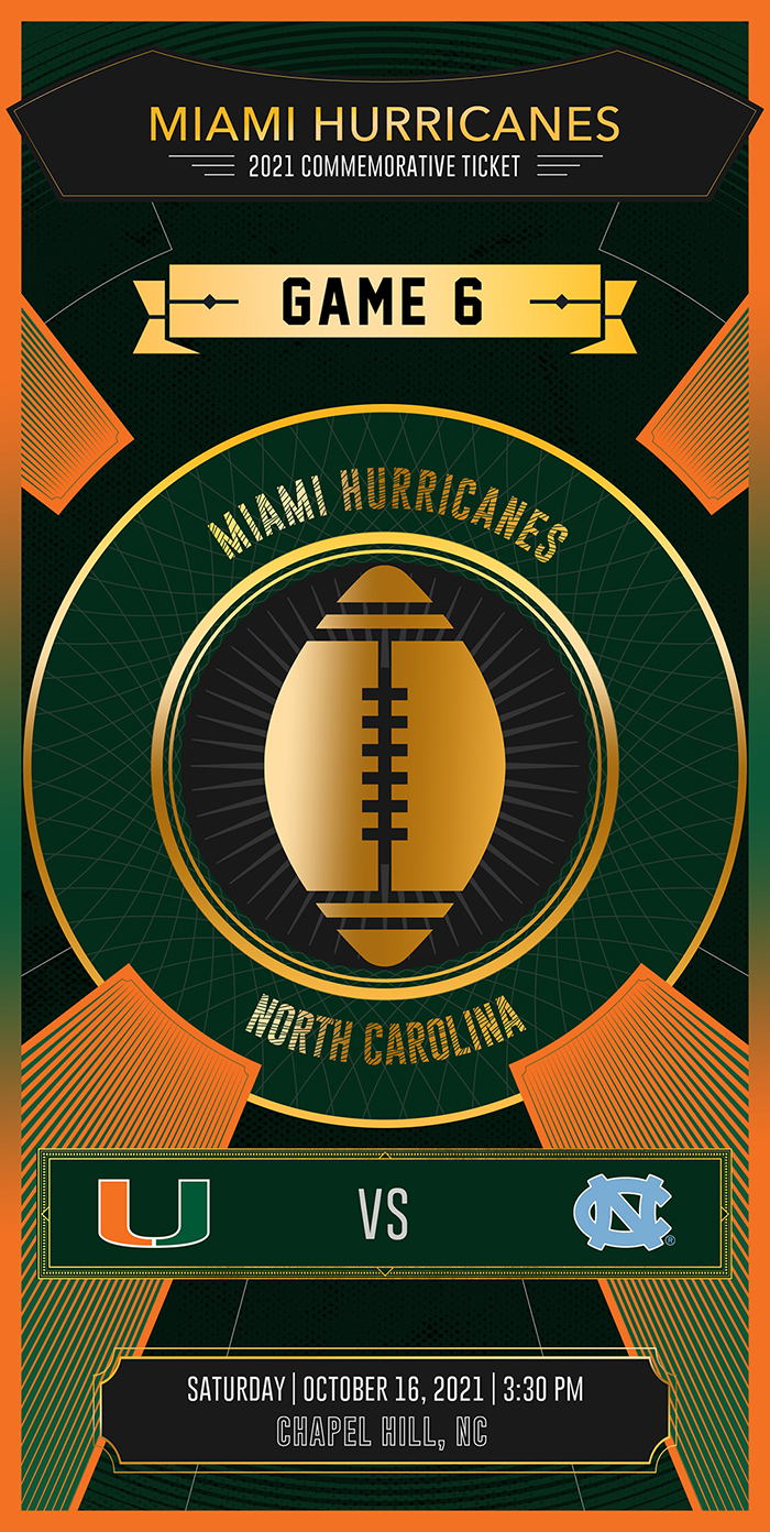 Commemorative Ticket Game 6 Miami vs. UNC.